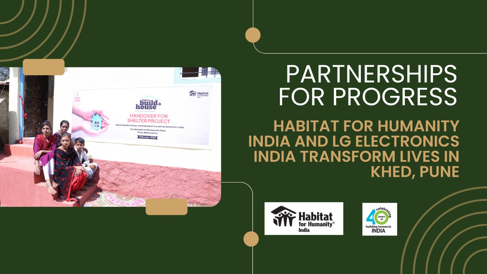 Habitat for Humanity India and LG Electronics India Handover ‘Let’s Build a House’ Project, Delivering 18 Homes and 40 Sanitation Units in Khed, Pune
